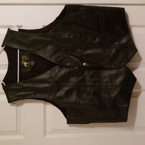 Men's leather vest motorcycle vest XXXL